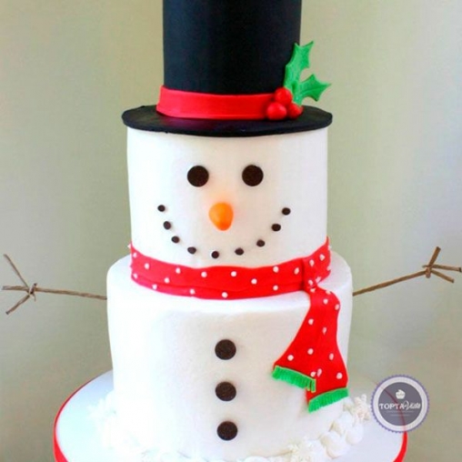 новогодний торт снеговик 2