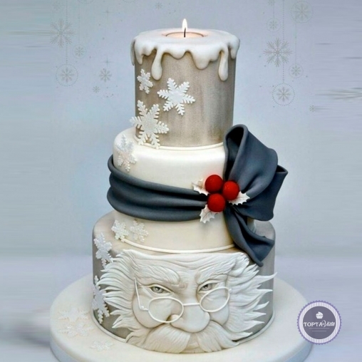 новогодний торт - новогодняя свеча