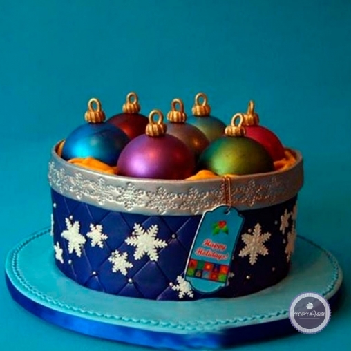 новогодний торт - шарики