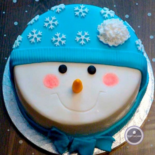 Новогодний торт Снеговичок